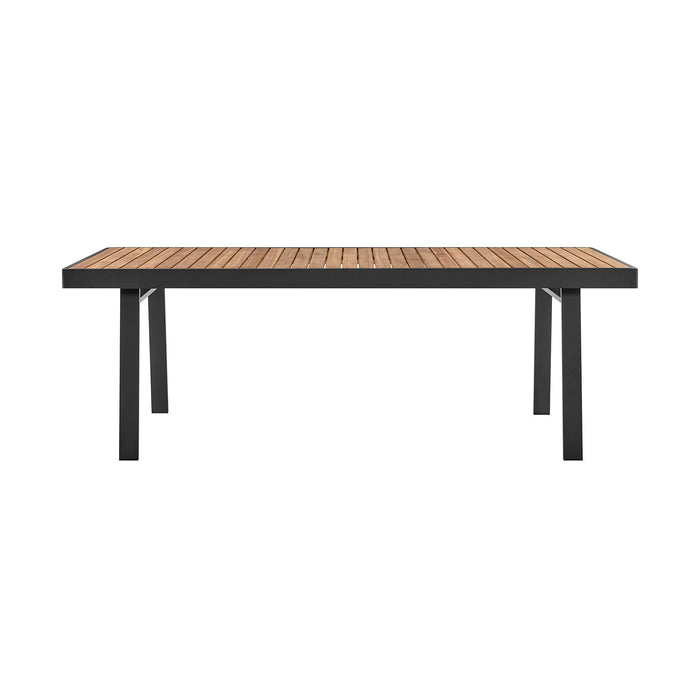 Nofi - Outdoor Patio Dining Table - Charcoal / Teak