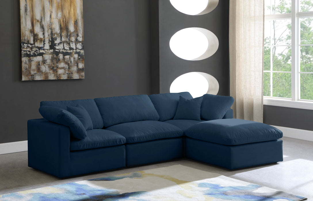 Plush - Velvet Standart Comfort Modular Sectional Standart - Navy - Fabric - Modern & Contemporary