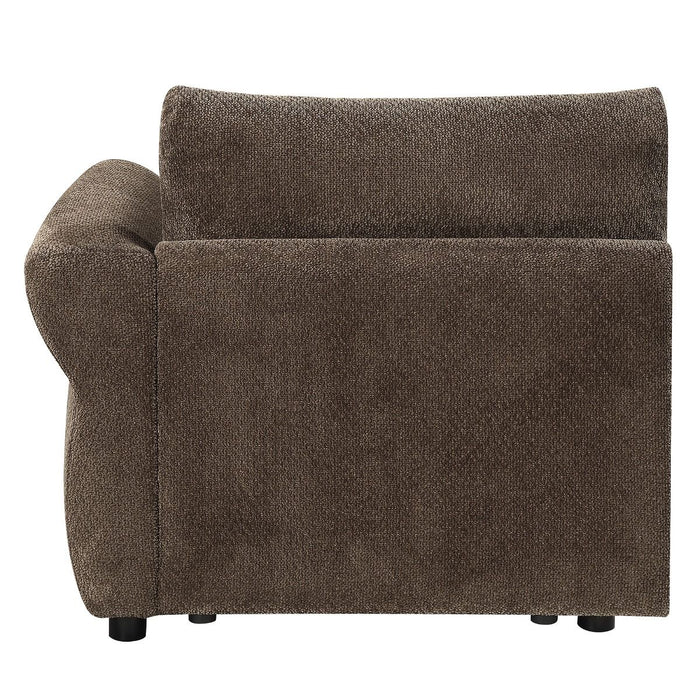 Theodore - Modular Right Facing Arm Chair - Brown Chenille