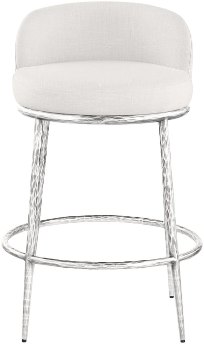 Ferro - Upholstered Counter Stool With Brushed Silver Base
