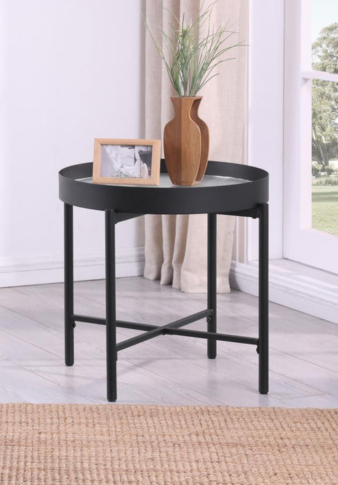 Ozella - Round Table With Hidden Storage Sandy