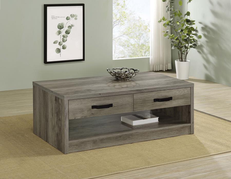 Felix - 2-Drawer Engineered Wood Coffee Table - Gray Driftwood