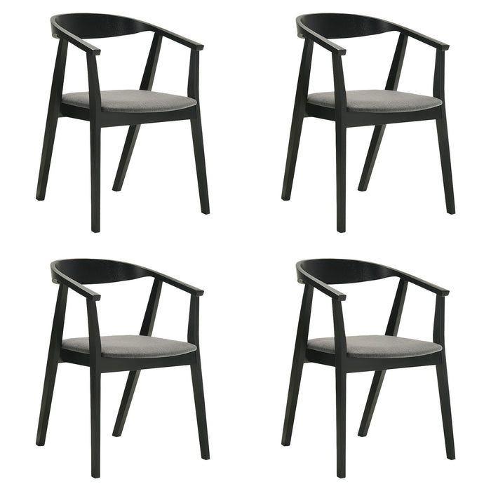 Santana - Wood Dining Chair With Black Frame