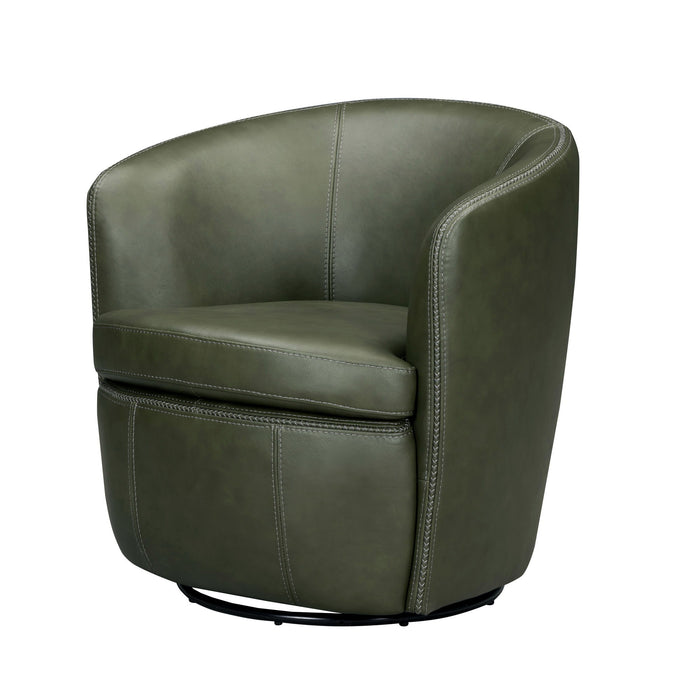 Barolo - 100% Italian Leather Swivel Club Chair (Set of 2)