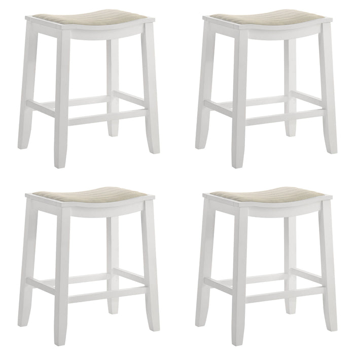 Iyani - Coastal Modern Wood Counter Height Kitchen Bar Stool