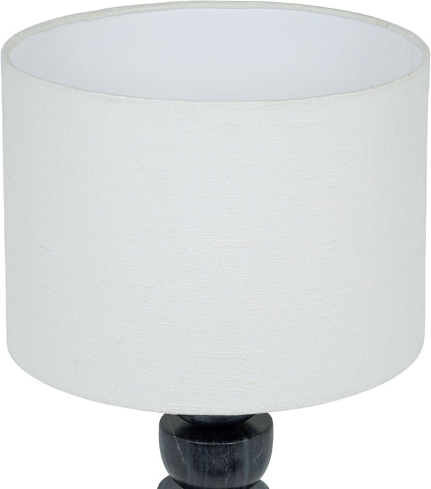Opus - Genuine Marble, Linen Textured Fabric And Brass Table Lamp