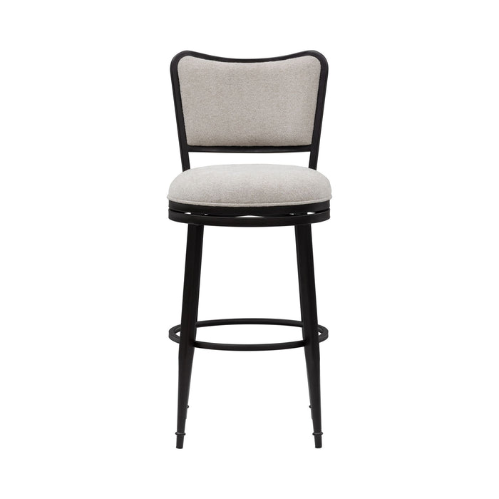 Baxter - Steel Frame Fabric Upholstered Swivel Bar Height Barstool