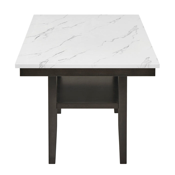 Carissa - 60" Rectangle Dining Table With Storage Shelf - Black / White