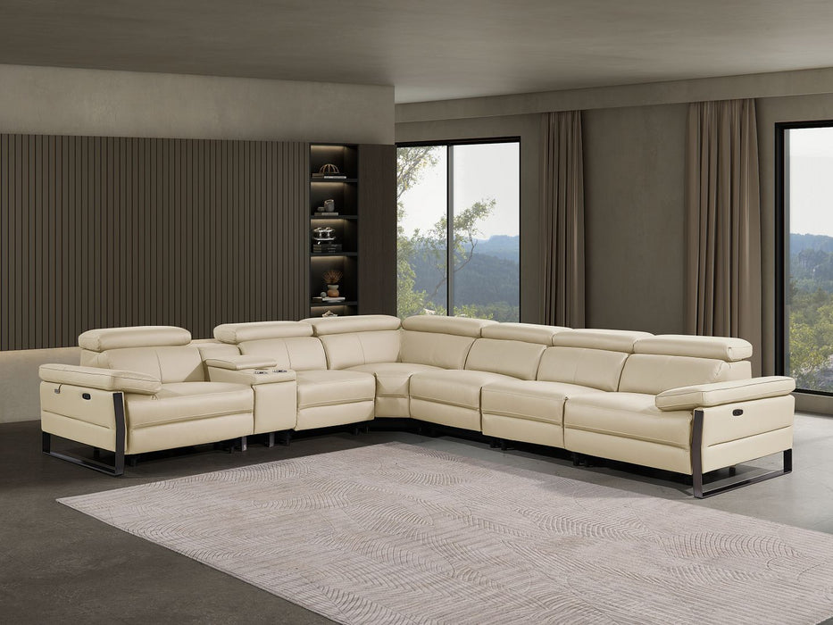 1246 - 7-Piece L-Shaped Modular Power Reclining Sectional With 3 Power Recliners And Power Headrests