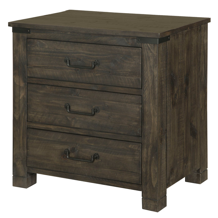 Abington - 3 Drawer Nightstand - Weathered Charcoal