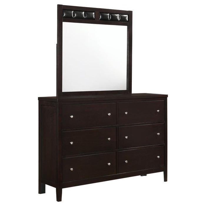 Carlton - 6-Drawer Dresser With Mirror - Cappuccino