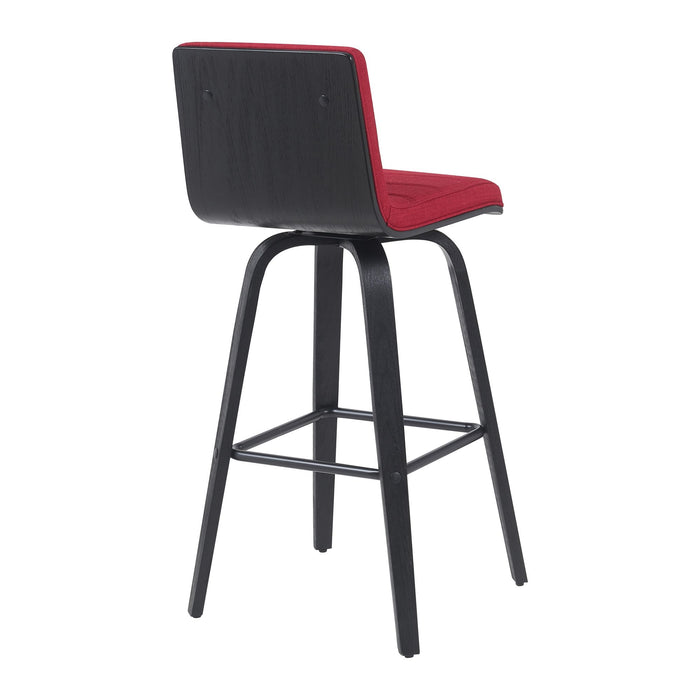 Vienna - Modern Swivel Bar Height Stool - Black Brushed Wood Frame