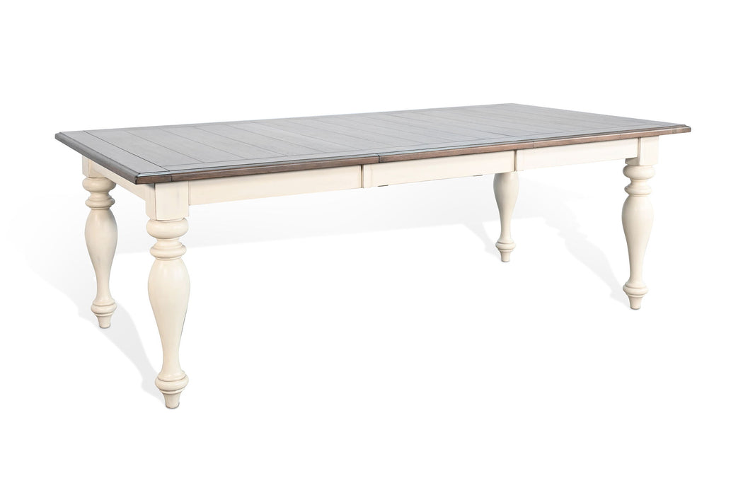 Carriage House - Pasadena Rectangular Dining Table With Extensions - Buckskin / Marble White