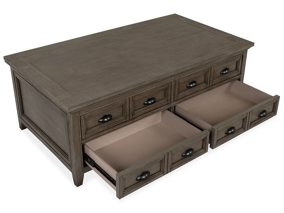 Paxton Place - Lift Top Storage Cocktail Table With Casters - Dovetail Gray
