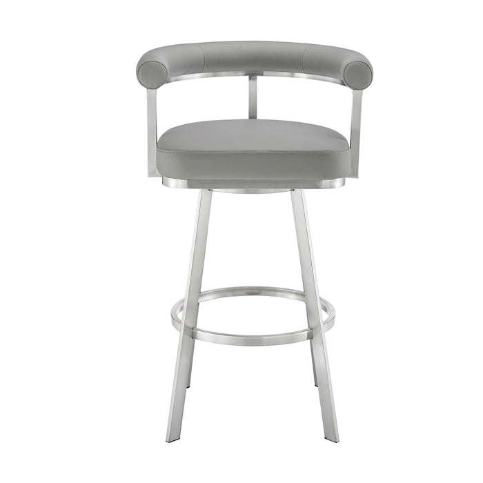 Nolagam - Swivel Bar Stool - Brushed Stainless Steel
