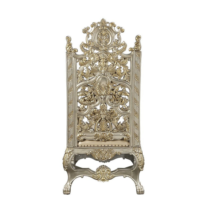Danae - Side Chair (Set of 2) - Synthetic Leather , Champagne & Gold