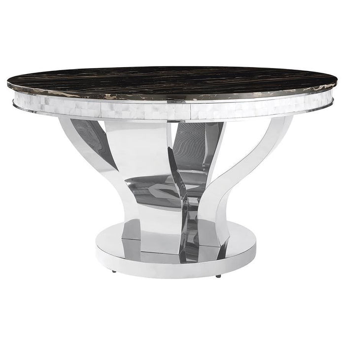 Anchorage - Round Dining Table - Chrome And Black