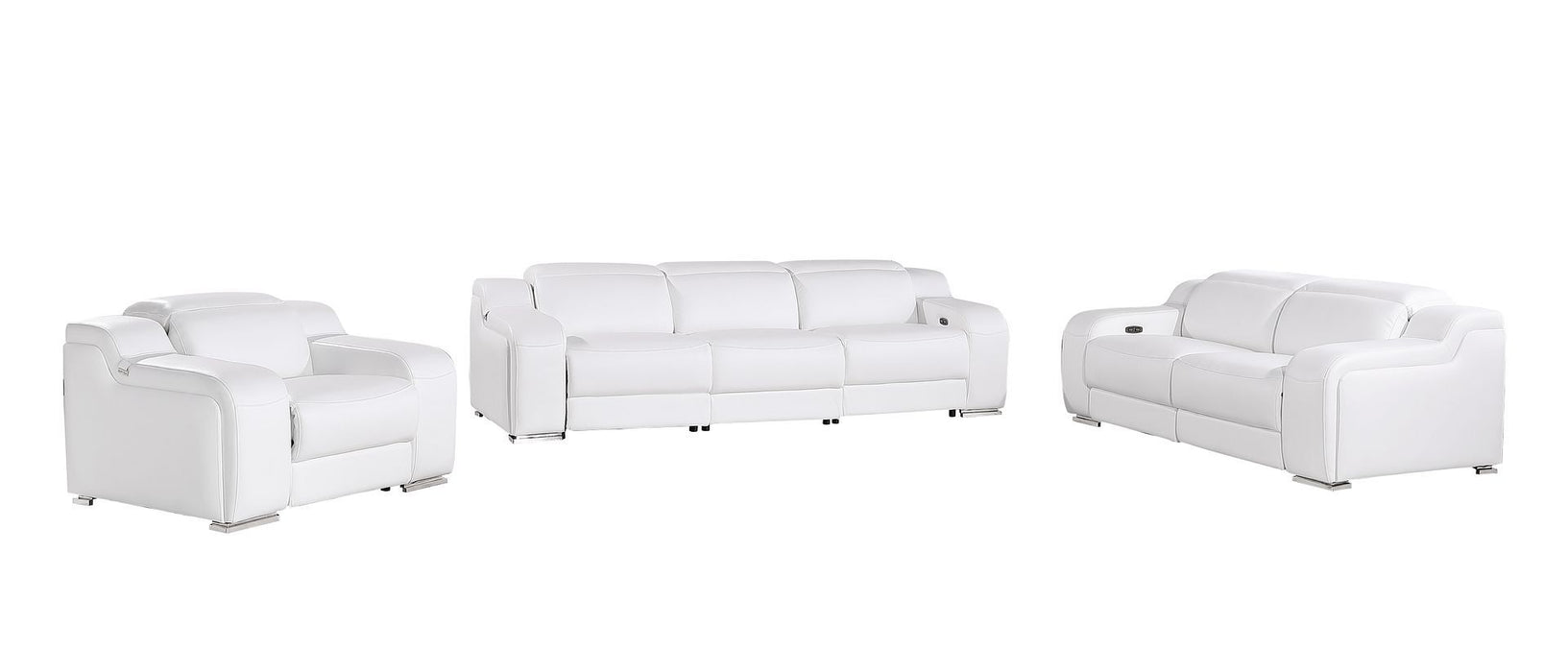 1116 - 6-Piece Modular Power Reclining Sofa, Loveseat & Chair Set In With 6 Power Recliners & Power Headrests