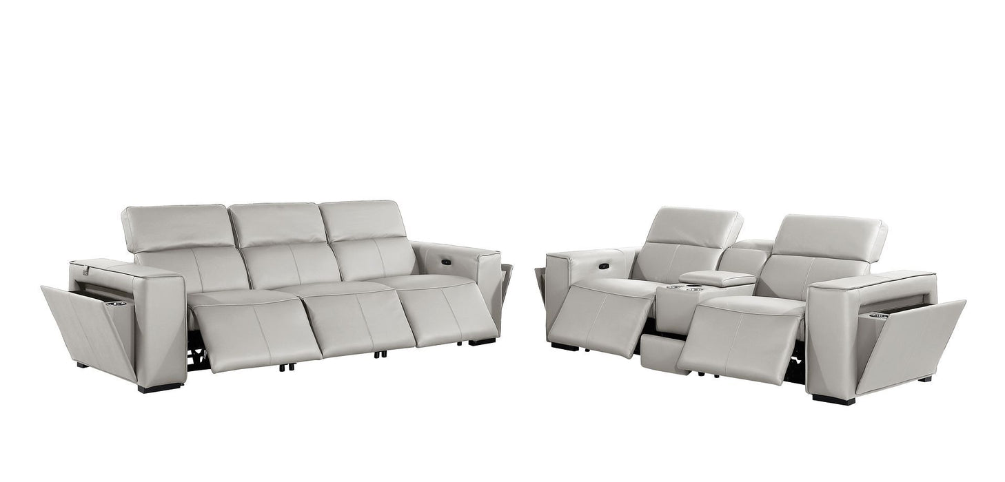 1224 - 6-Piece Modular Power Reclining Sofa And Console Loveseat Set In With 5 Power Recliners & Power Headrests