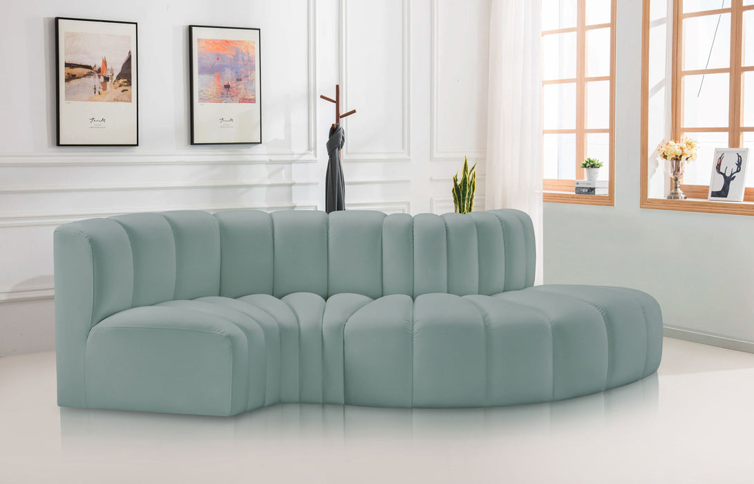 Arc - Faux Leather 4 Piece L-Shaped Modular Sofa