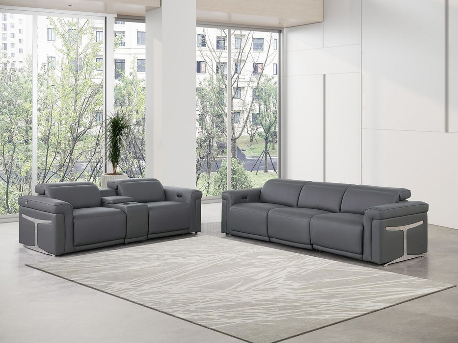1126 - 6-Piece Modular Power Reclining Sofa And Console Loveseat Set In With 5 Power Recliners & Power Headrests