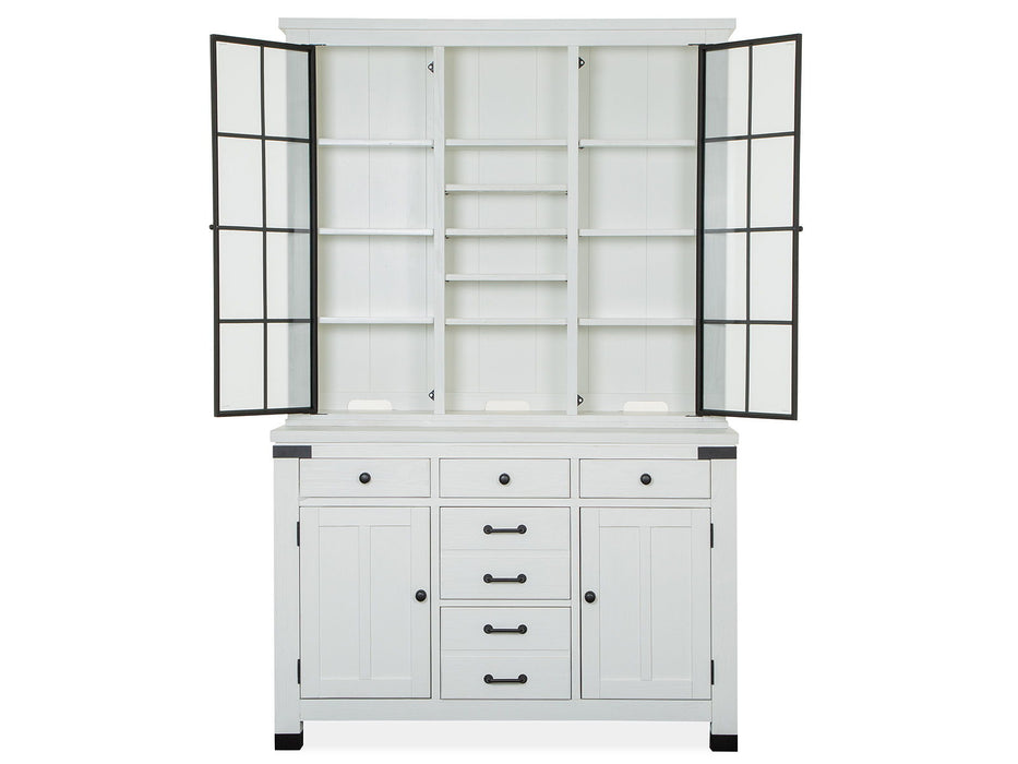Harper Springs - Server With Hutch - Silo White