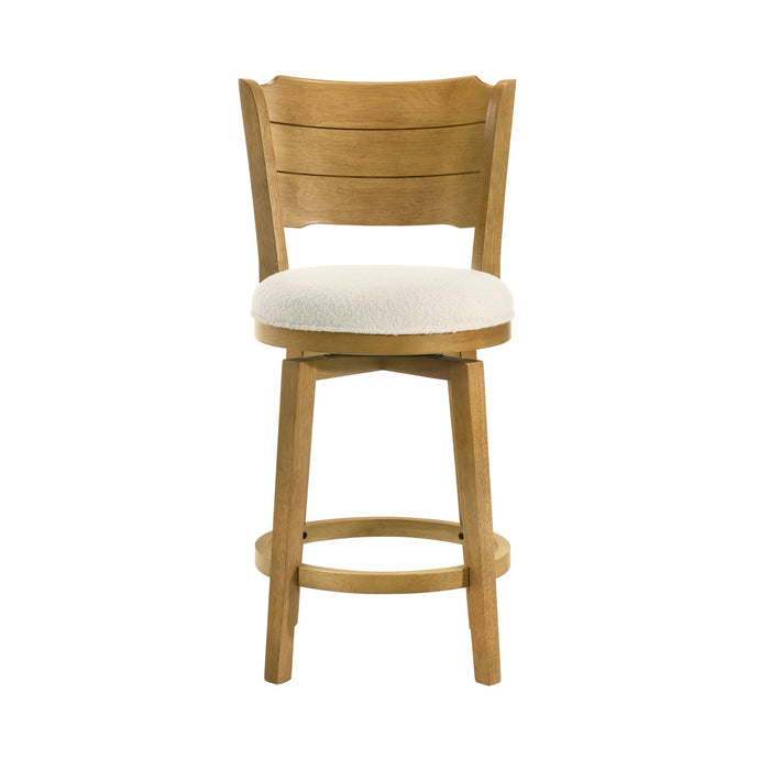Winsley - Coastal Modern Swivel Wood Counter Height Kitchen Bar Stool