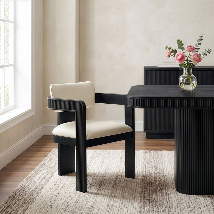 Sacha - Vegan Leather Upholstered Dining Chair With Black Base (Set of 2)