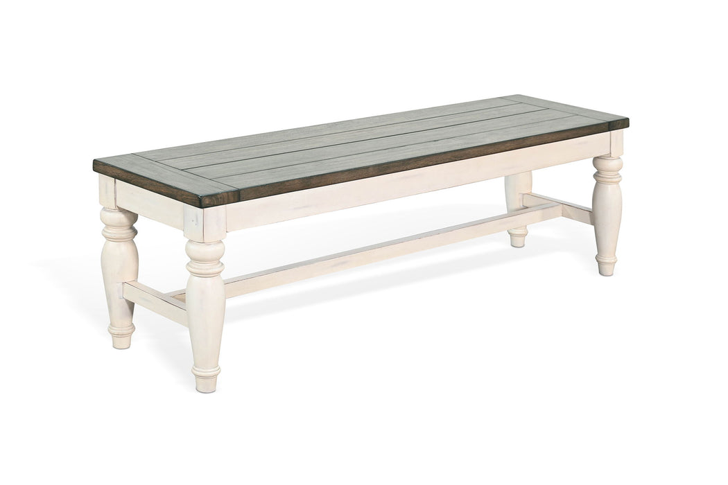 Pasadena - Bench With Mindi Veneer Seat - Buckskin / Marble White