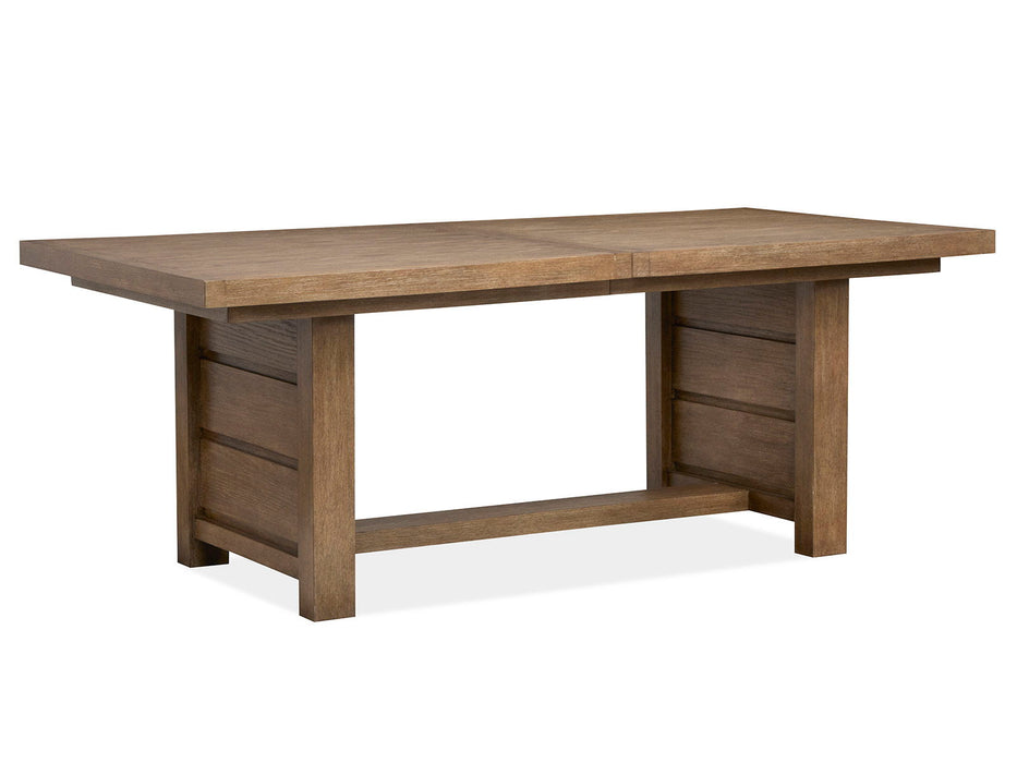 Plum Creek - 5 Piece Extendable Trestle Dining Table Set