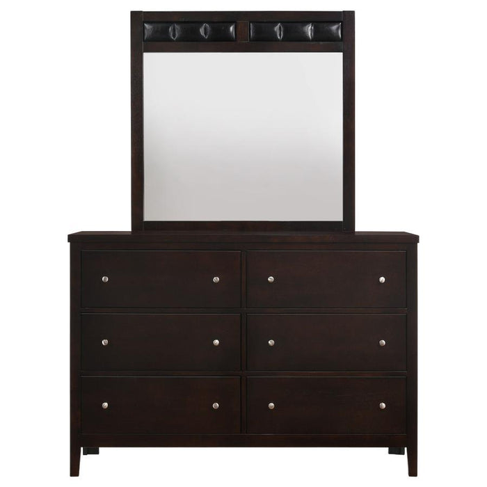 Carlton - 6-Drawer Dresser With Mirror - Cappuccino