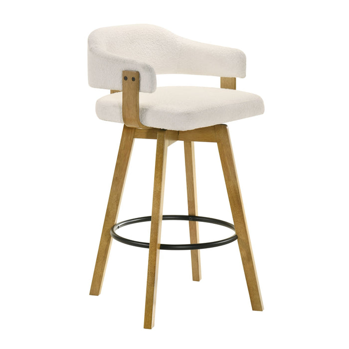 Callah - Contemporary Natural Wood Bar Height Kitchen Bar Stool