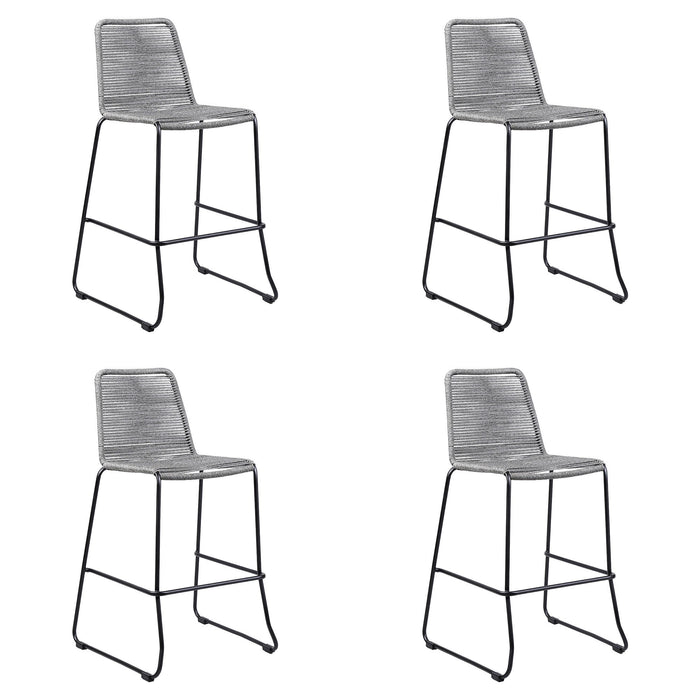 Shasta - 26" Outdoor Metal And Rope Stackable Barstool