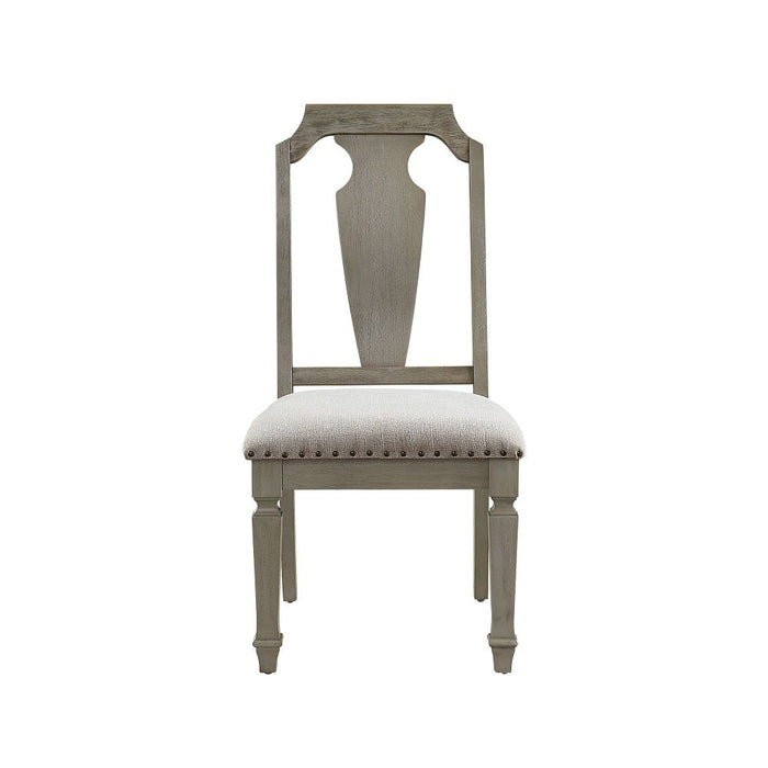 Zumala - Side Chair (Set of 2) - Beige Linen & Weathered Oak