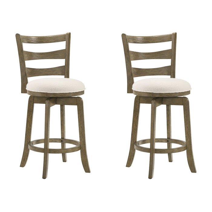 Melindra - Modern Farmhouse Swivel Wood Counter Height Kitchen Bar Stool