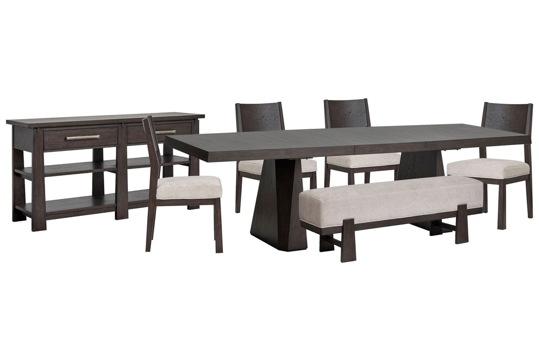 Tauren - 7 Piece Extendable Double Pedestal Dining Table Set