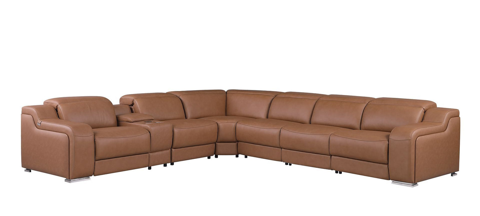 1116 - 7-Piece L-Shaped Sectional Sofa In With 4 Power Recliners & Power Headrests