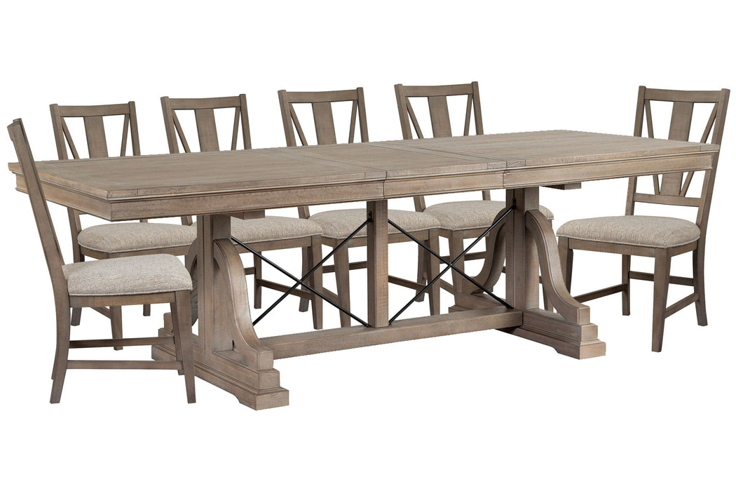 Paxton Place - Extendable Trestle Dining Table Set