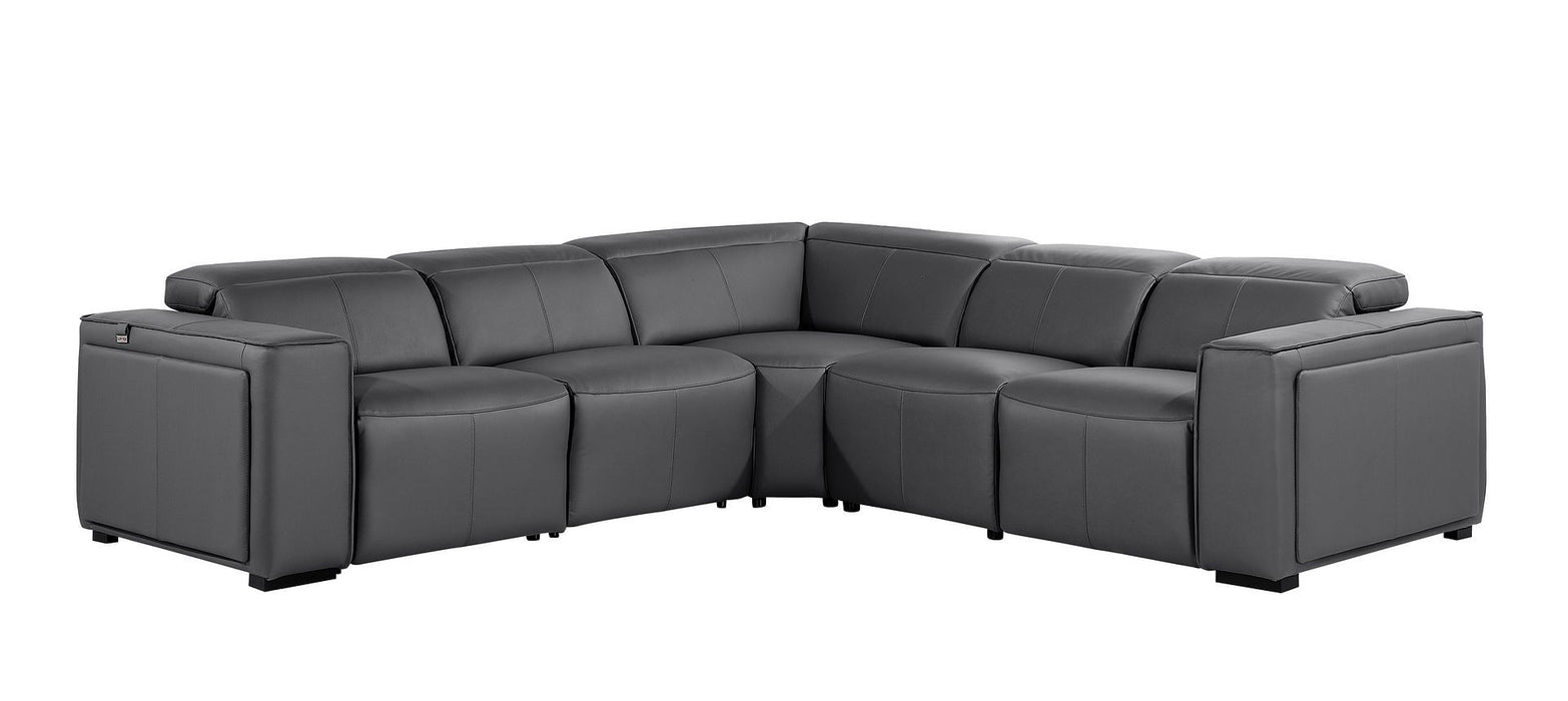 1224 - 5-Piece L-Shaped Sectional Sofa In With 3 Power Recliners & Power Headrests