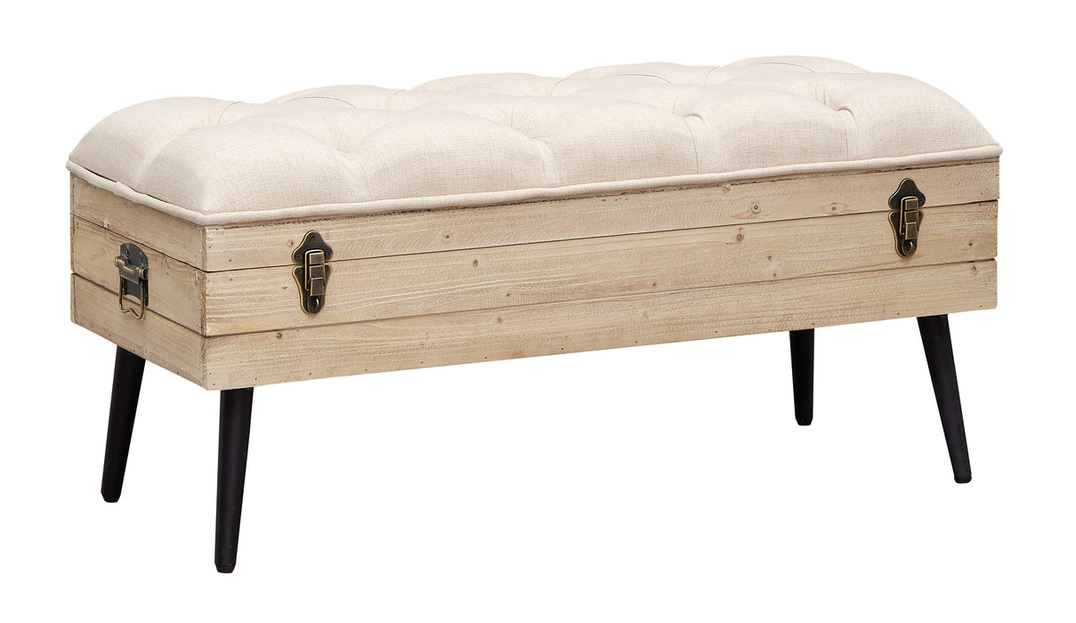 Monroe - Accent Storage Bench - Natural / Beige