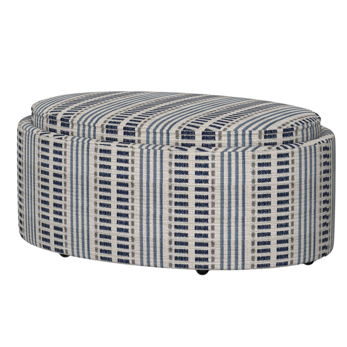 Casey - Ottoman With Tray - Old Town Stripe