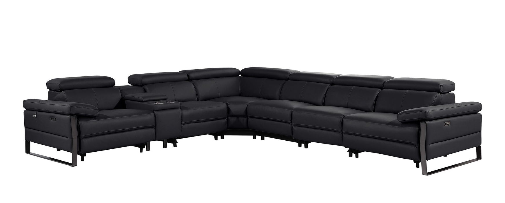 1246 - 7-Piece L-Shaped Modular Power Reclining Sectional With 4 Power Recliners And Power Headrests