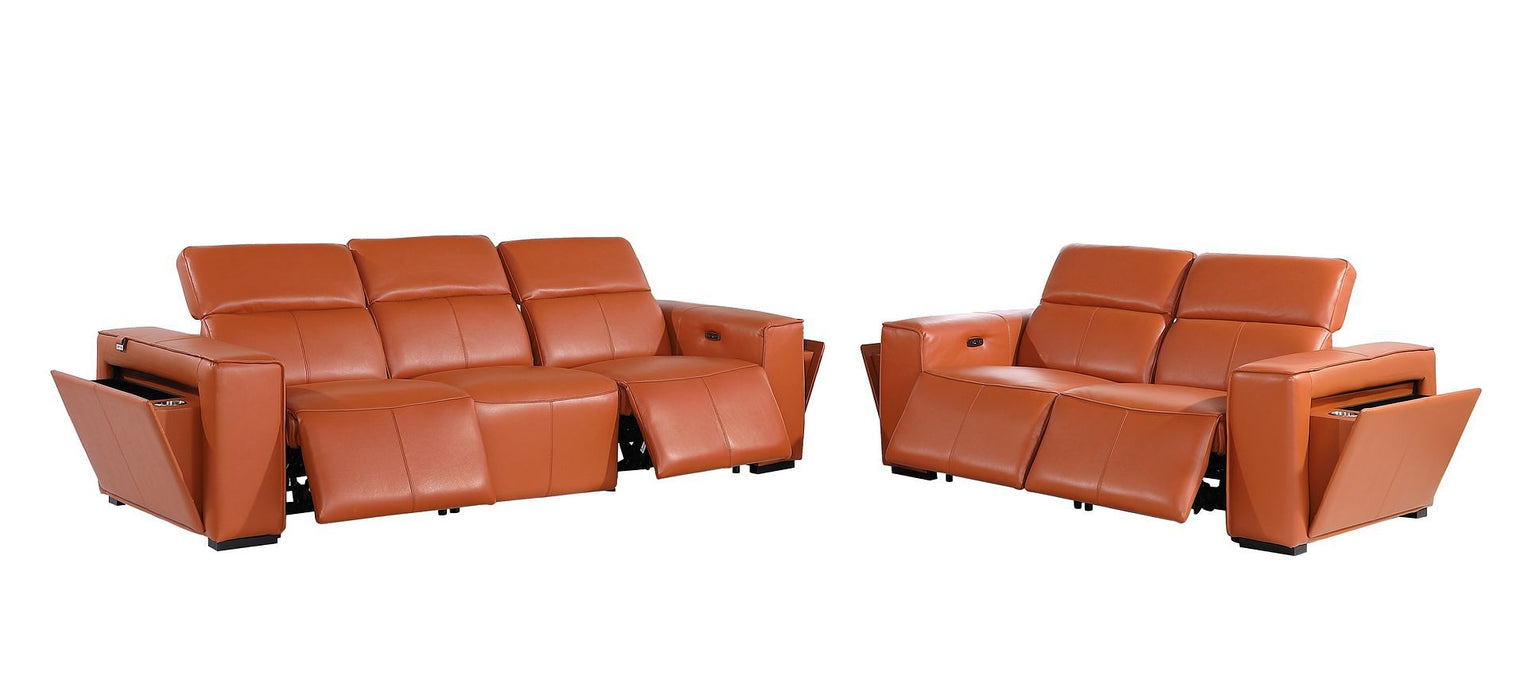1224 - 5-Piece Modular Power Reclining Sofa And Loveseat Set In With 4 Power Recliners & Power Headrests