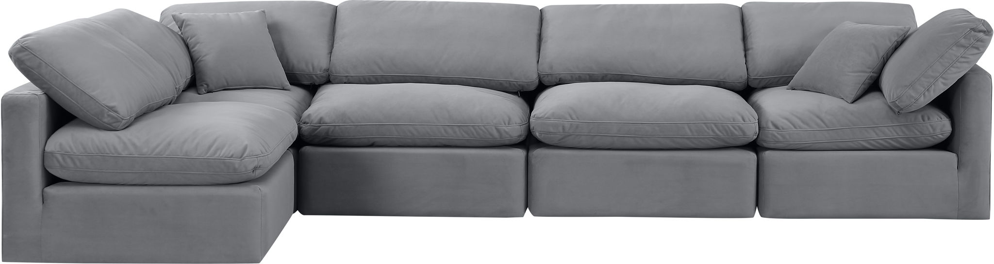 Indulge - Velvet 5 Piece Modular Sectional