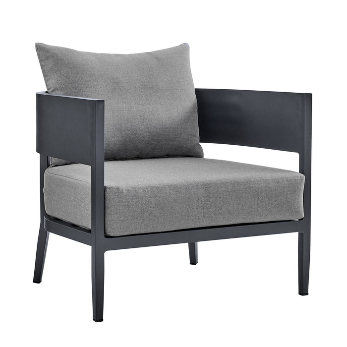 Menorca - 4 Piece Outdoor Dark Gray Aluminum & Fabric Outdoor Conversation Set
