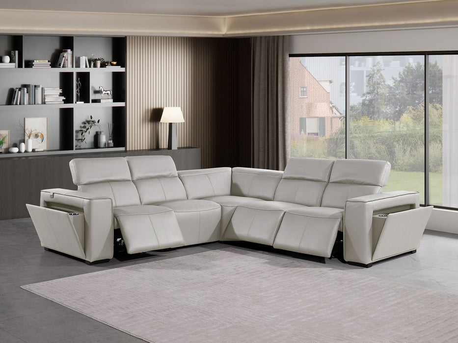 1224 - 5-Piece L-Shaped Sectional Sofa In With 3 Power Recliners & Power Headrests