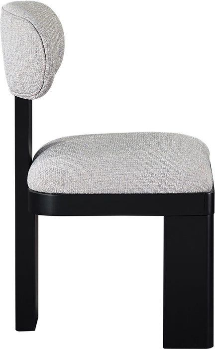 Timbra - Linen Textured Fabric Upholstered Dining Chair (Set of 2) - Black Base