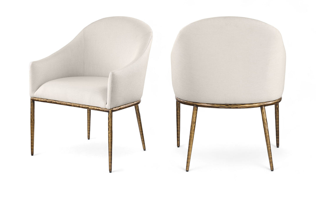 Ferro - Upholstered Dining Arm Chair With Brushed Gold Legs