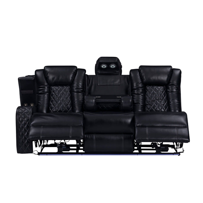 Orion II - LAF Sofa With Power Headrest & Footrest - Black