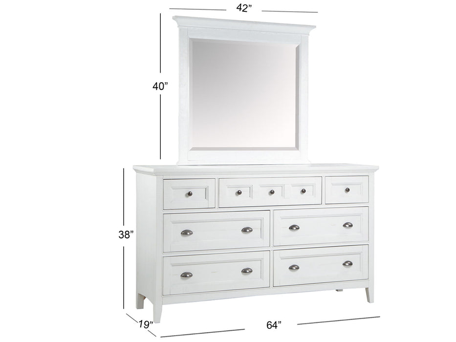 Heron Cove - Landscape Mirror - Chalk White